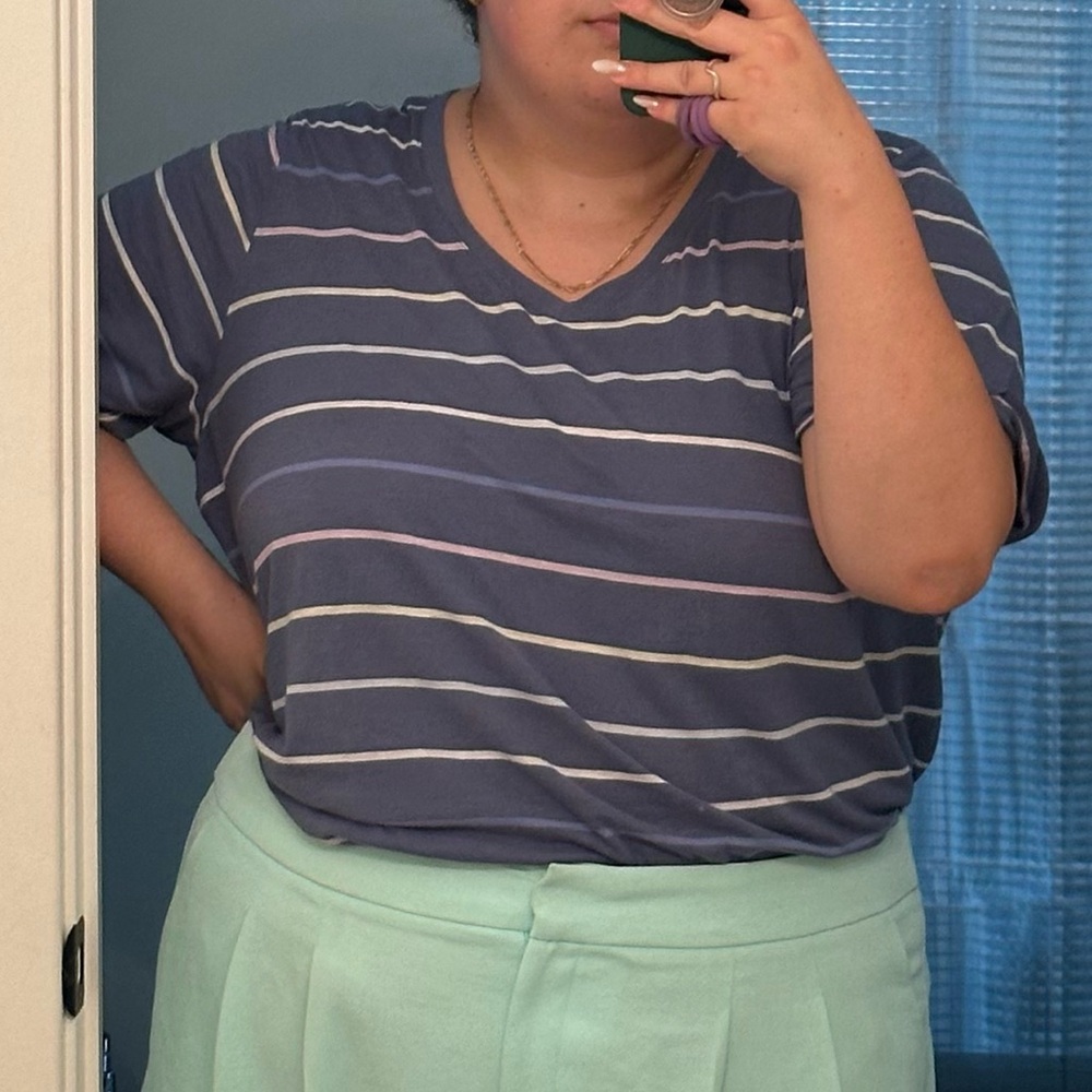 [#100] Striped Tee, Size 3X